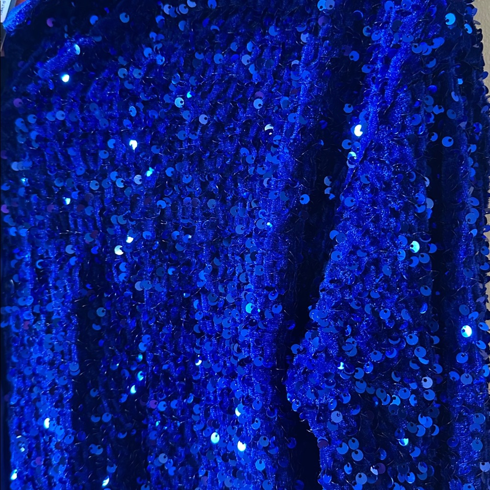 Blue Sequin dress/oversized shirt - Picture 3 of 3
